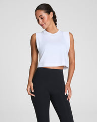 SPANX® Outpace Cropped Tank  Vivid White