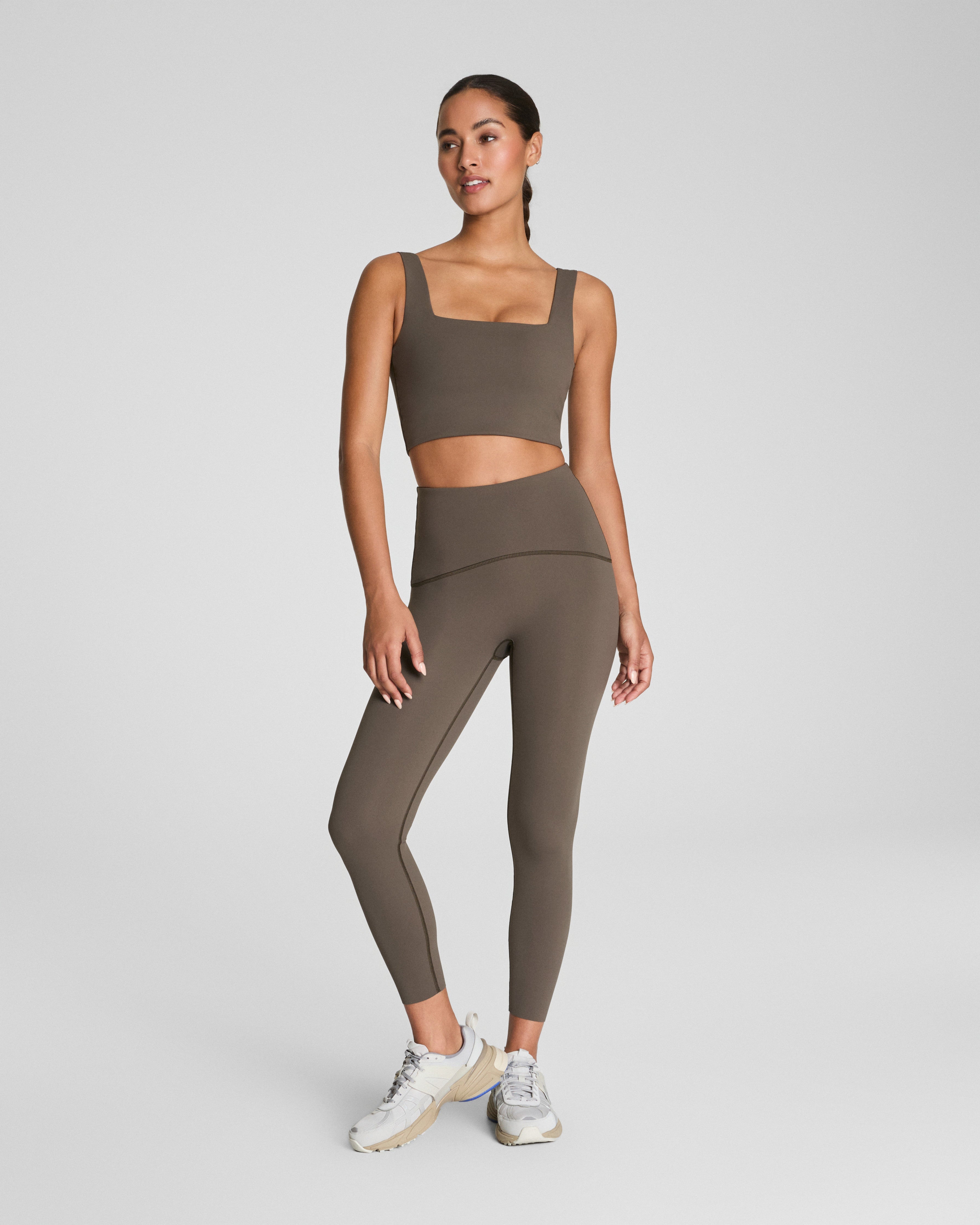 SPANX® Get Moving Cropped Square Neck Shelf Tank  Mineral