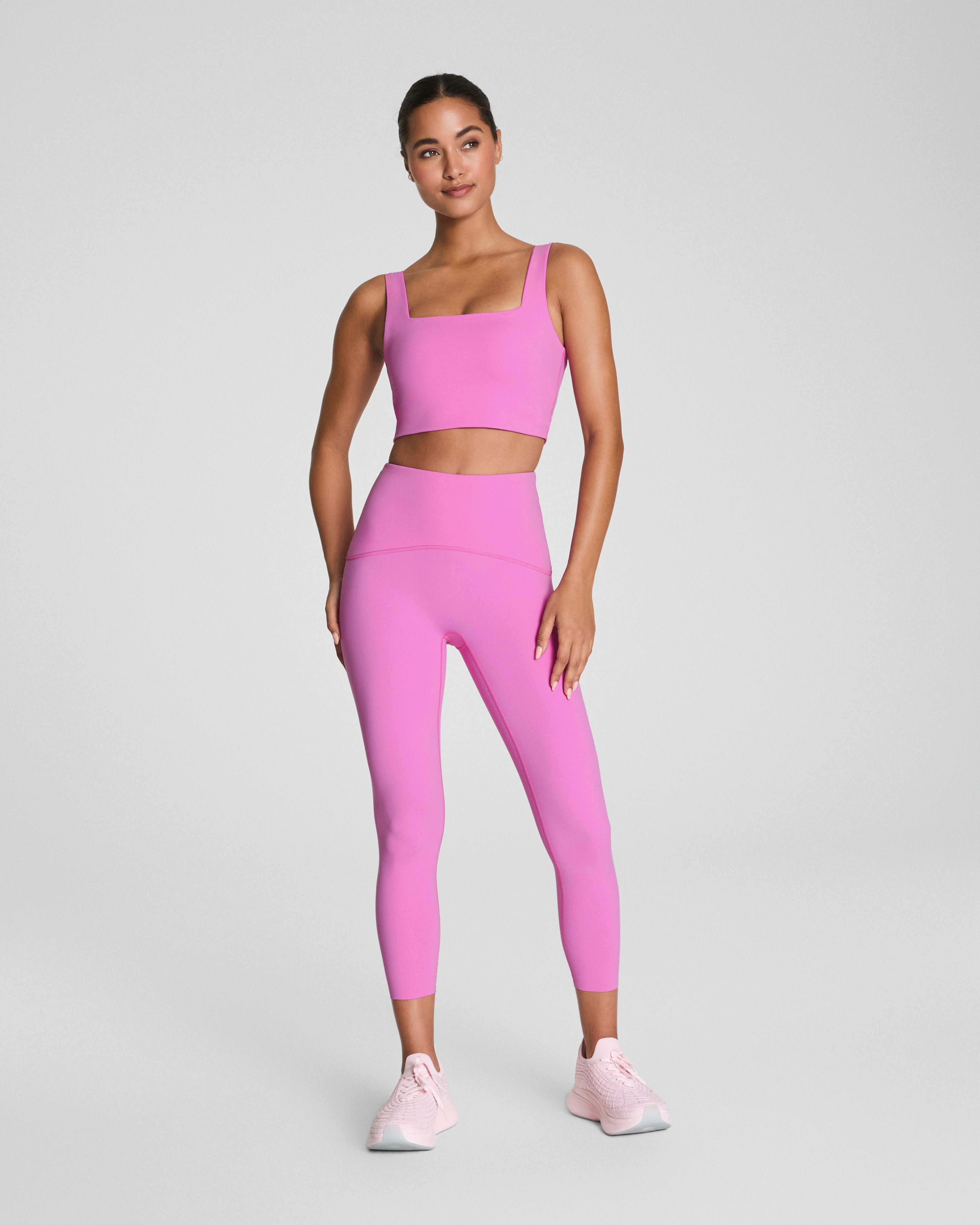SPANX® Get Moving Cropped Square Neck Shelf Tank  Pink Geranium