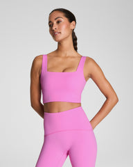 SPANX® Get Moving Cropped Square Neck Shelf Tank  Pink Geranium