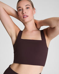 SPANX® Get Moving Cropped Square Neck Shelf Tank  Truffle Brown