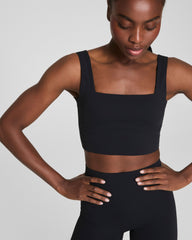 SPANX® Get Moving Cropped Square Neck Shelf Tank  Very Black