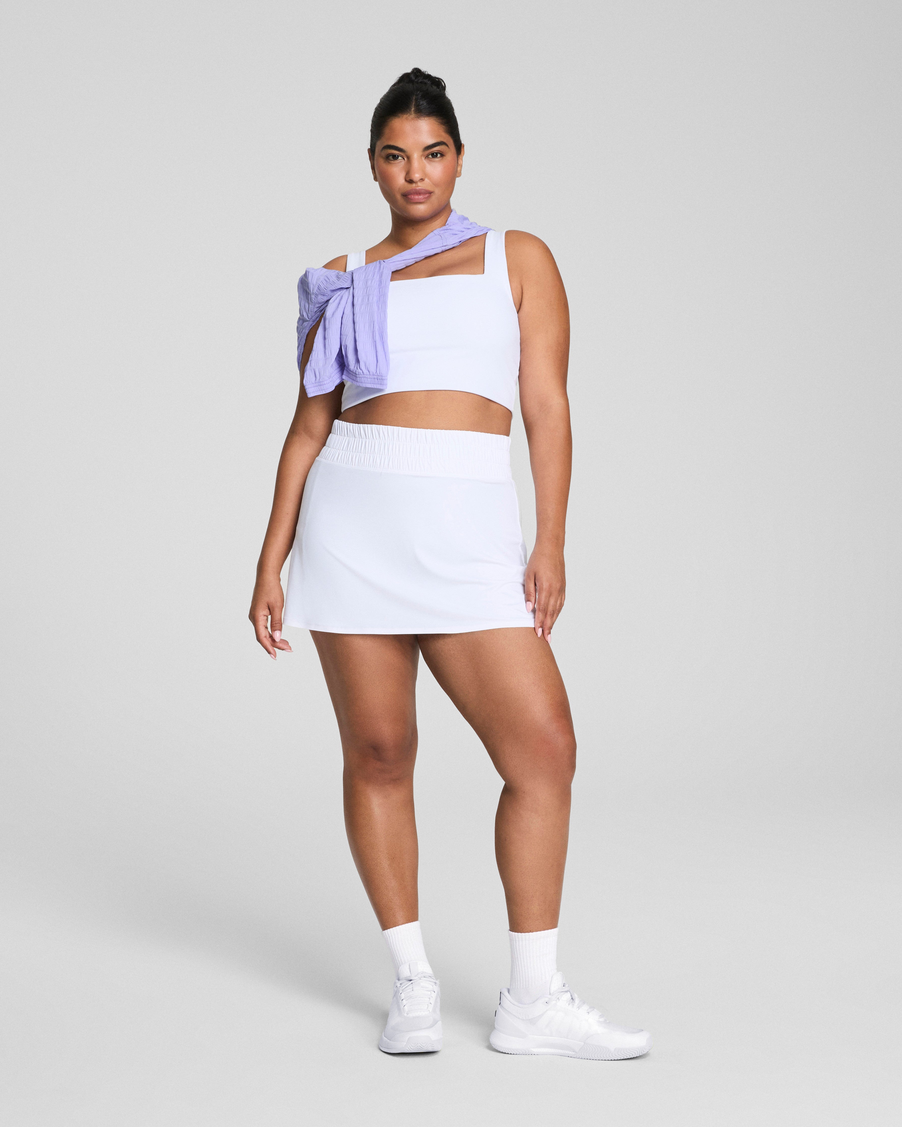SPANX® Get Moving Cropped Square Neck Shelf Tank  Vivid White