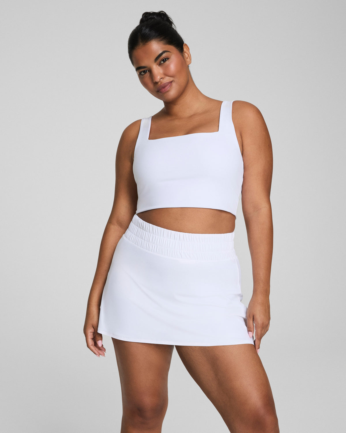 SPANX® Get Moving Cropped Square Neck Shelf Tank  Vivid White