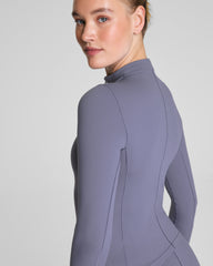 SPANX® Get Moving Brushed Contour Half Zip  Pewter