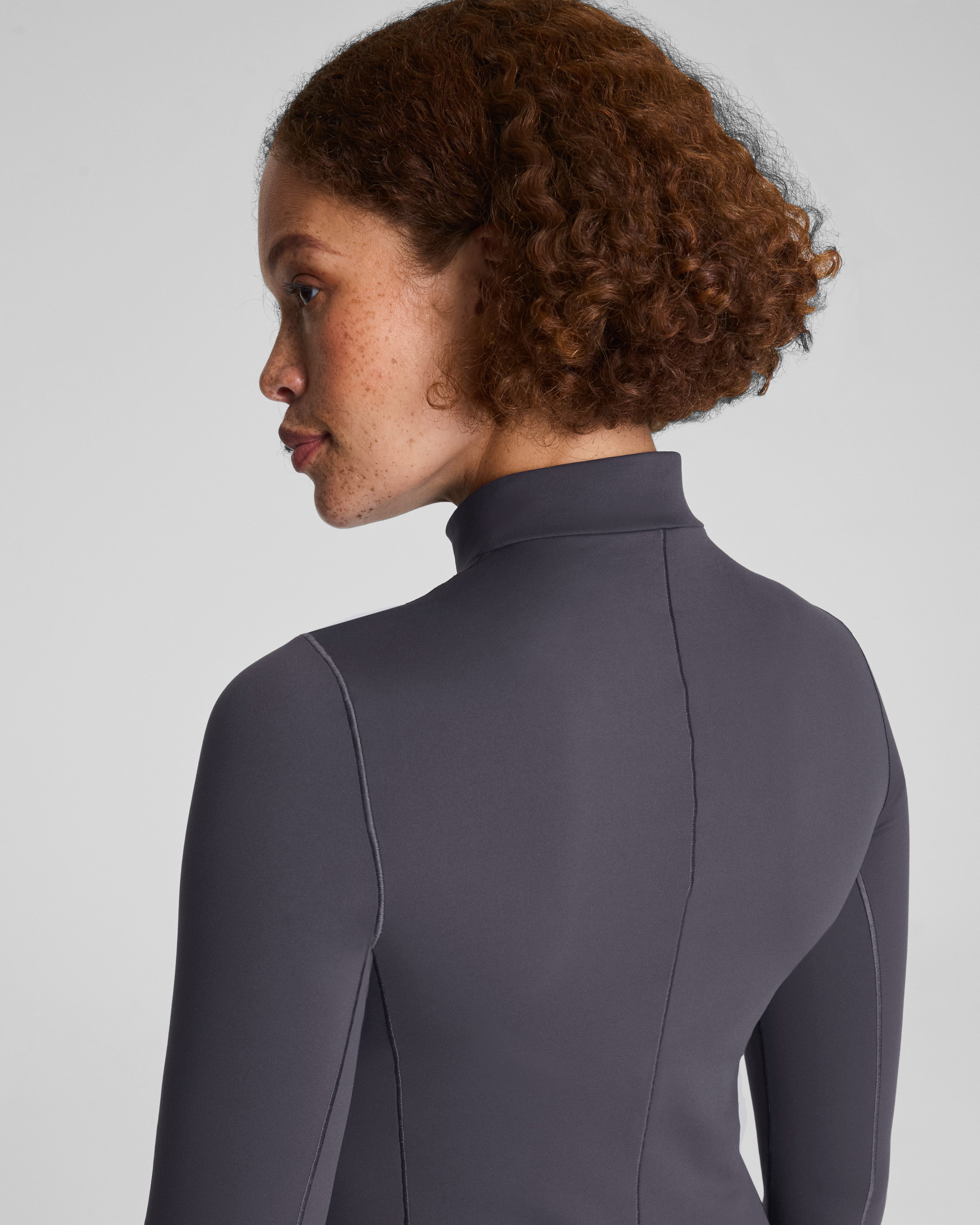 SPANX® Get Moving Brushed Contour Half Zip  Storm