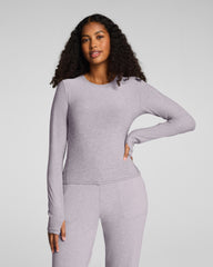 SPANX® SoftStretch Contour Mockneck Long Sleeve Top  Coastal Fog/Light Coastal Fog