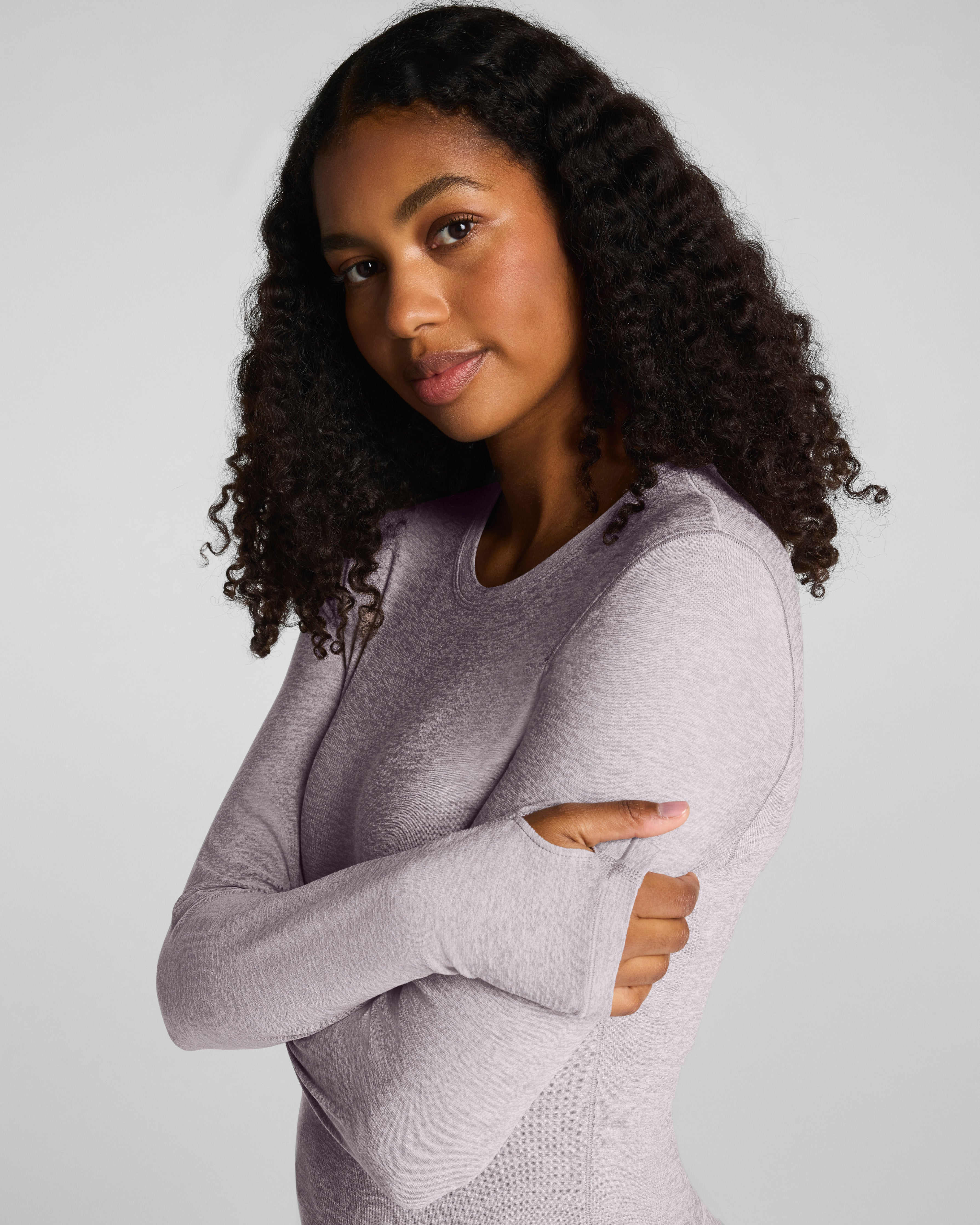 SPANX® SoftStretch Contour Mockneck Long Sleeve Top  Coastal Fog/Light Coastal Fog