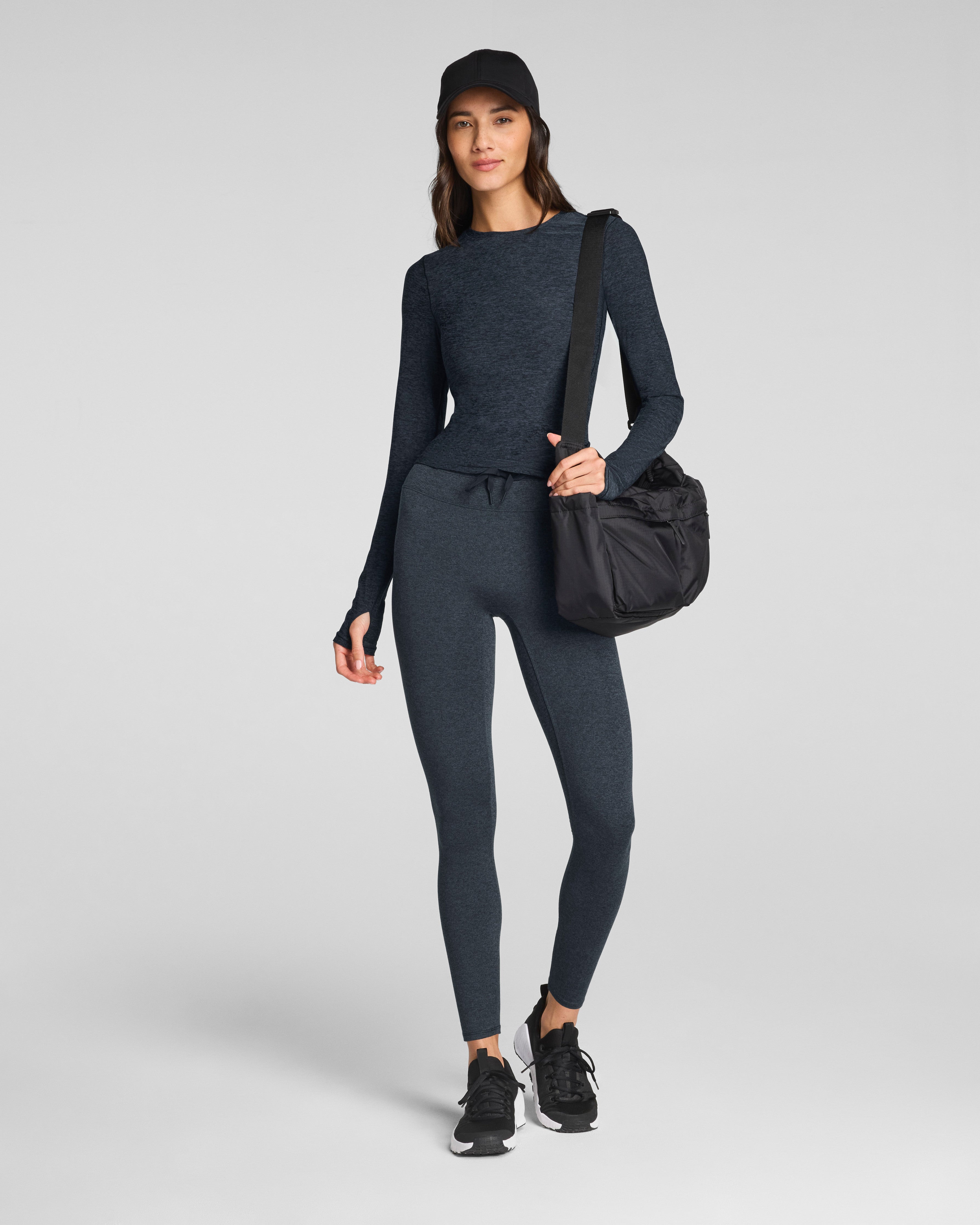 SPANX® SoftStretch Contour Mockneck Long Sleeve Top  Very Black/Light Very Black