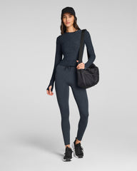 SPANX® SoftStretch Contour Mockneck Long Sleeve Top  Very Black/Light Very Black
