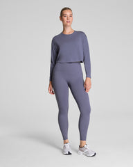 SPANX® Outpace Cropped Long Sleeve Top  Pewter