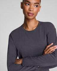 SPANX® Outpace Cropped Long Sleeve Top  Storm