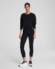 SPANX® Outpace Cropped Long Sleeve Top  Very Black