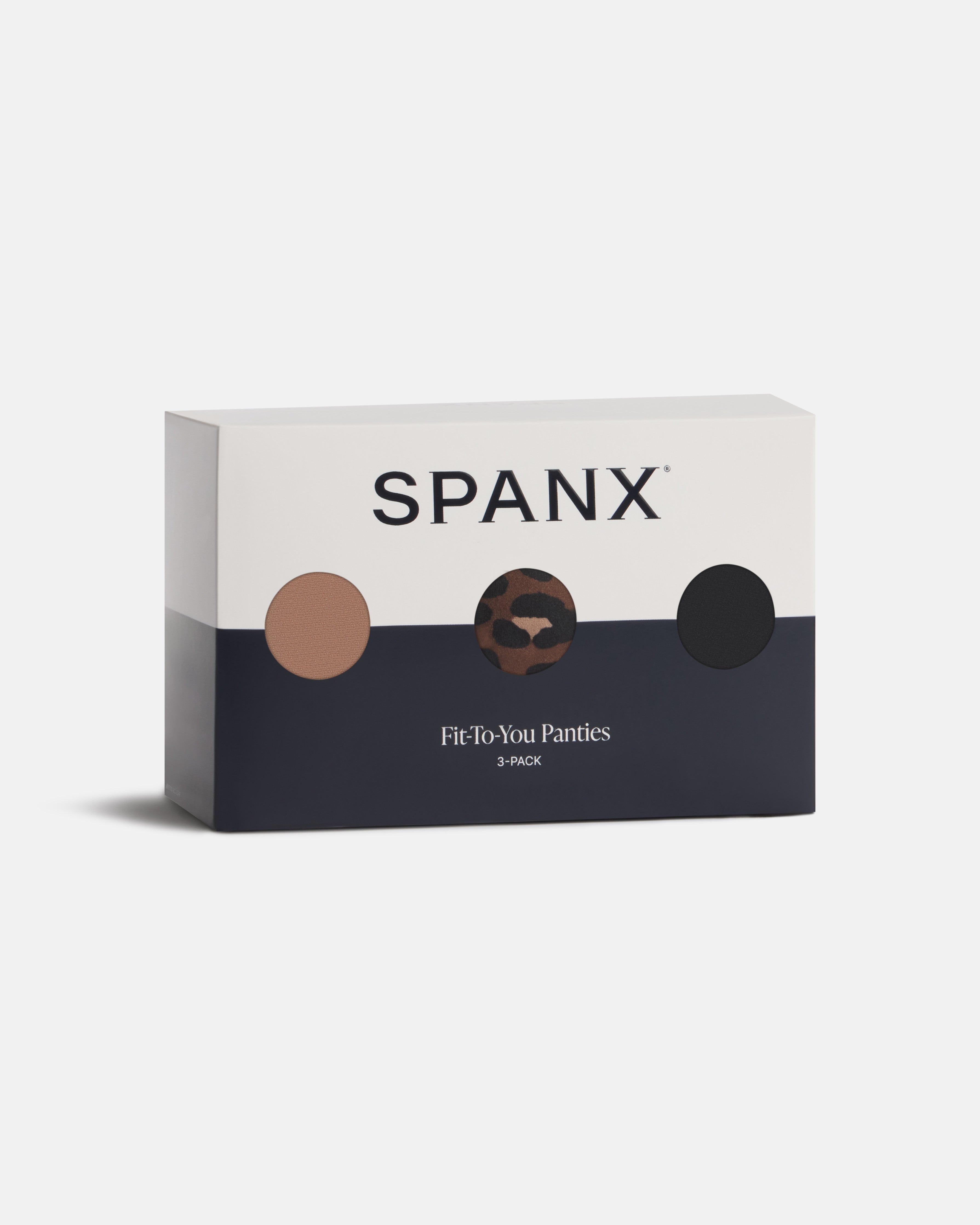 SPANXsmooth™ Fit-To-You Thong 3-Pack Box  Cafe Au Lait/Iconic Leopard/Very Black