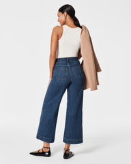 SPANXshape™ Original EveryWear Cropped Wide Leg Jeans with Patch Pockets  Shaded Blue